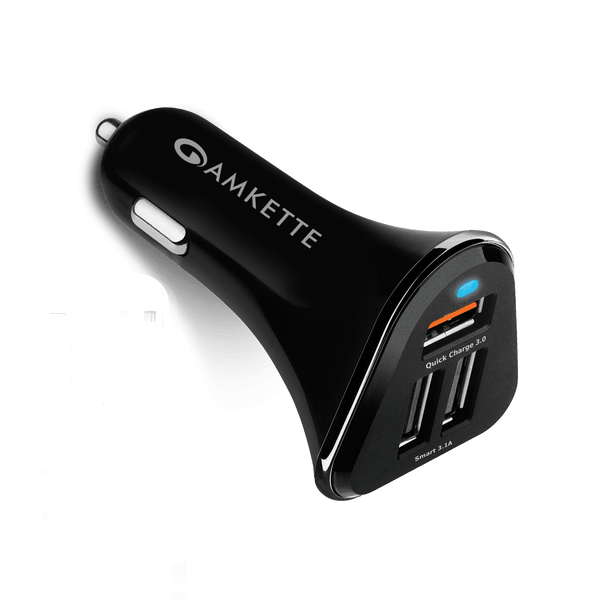 Amkette PowerPro 3 Port QC 3.0 Car Charger (No Cable)