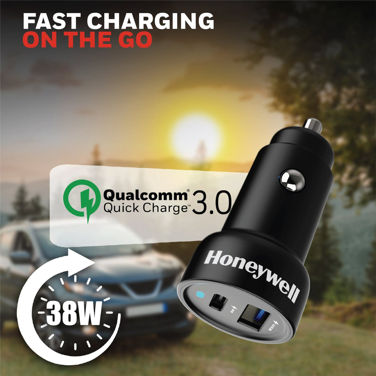Honeywell Micro CLA 38W PD Car Charger (Platinum Series)