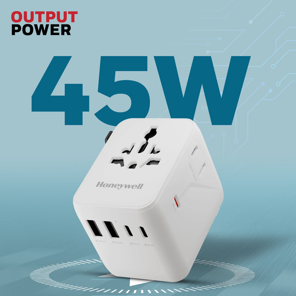 Honeywell Universal World Travel Adapter 45W (Platinum Series)