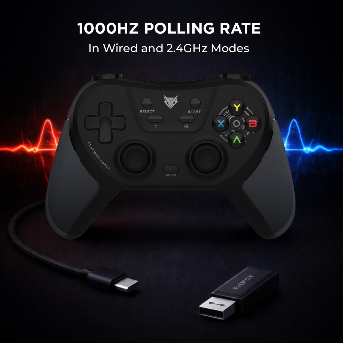 EvoFox One S Tri-Mode Wireless Gamepad with Hall Joysticks