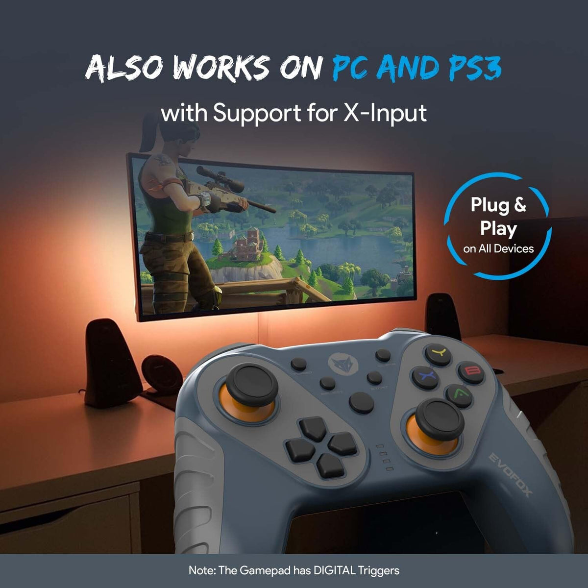 EvoFox Elite Ops Wireless Gamepad 12 ft Range