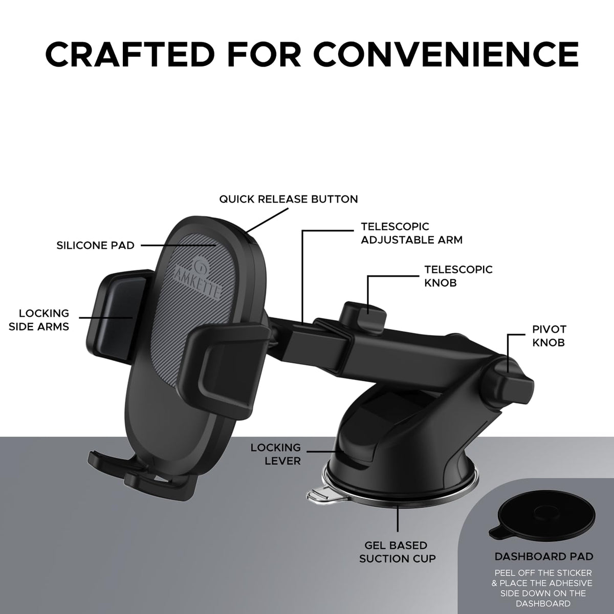 Amkette iGrip Drive Long Arm Car Phone Holder