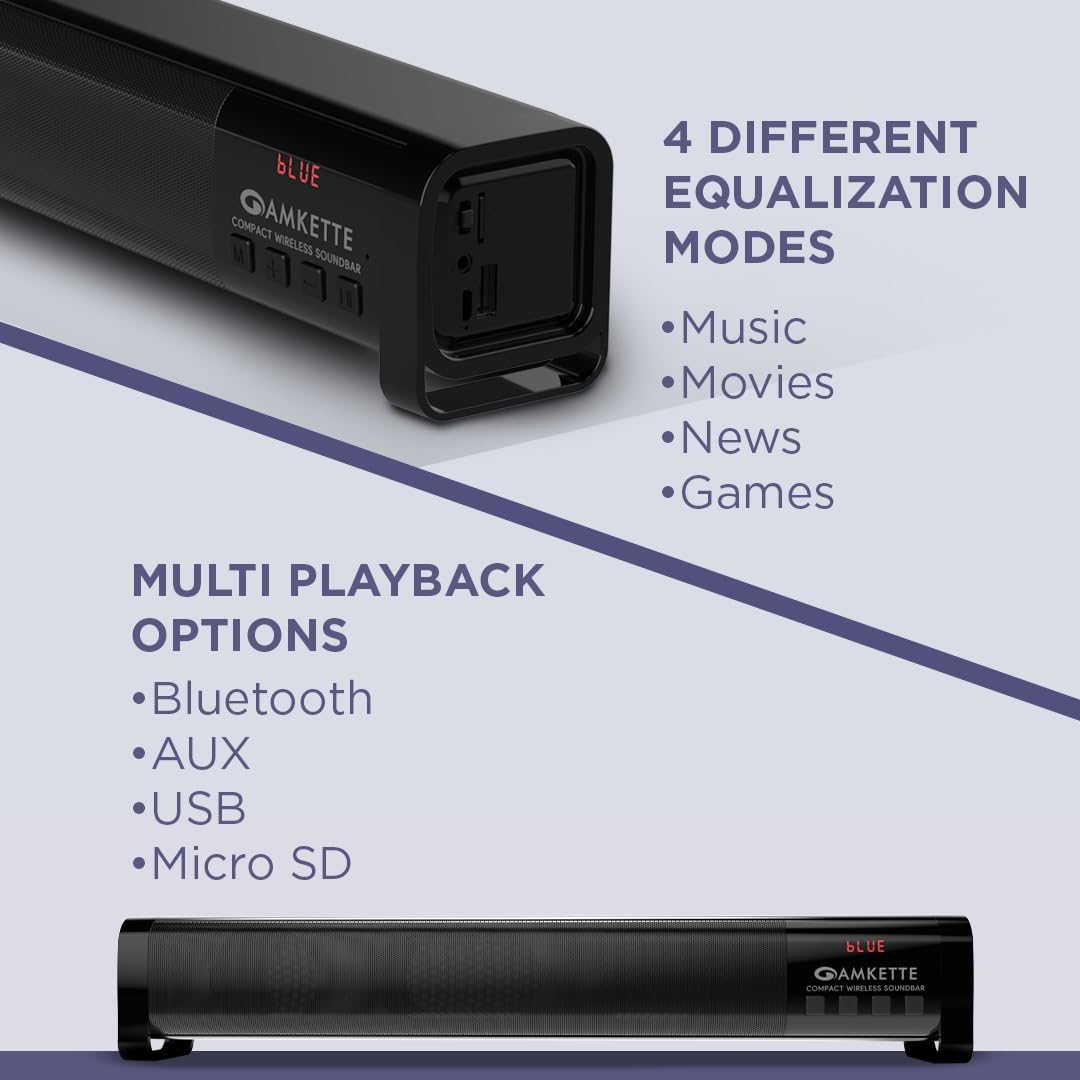 Amkette Boomer Compact 16W Soundbar Pro with Remote