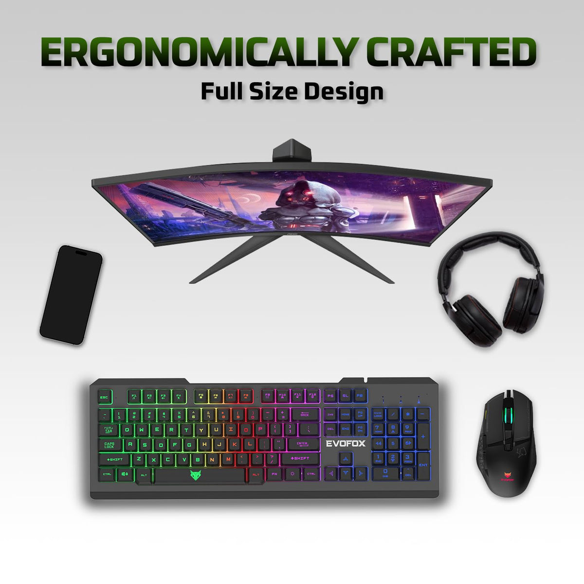 EvoFox Warhammer USB Gaming Keyboard with Backlit Keys