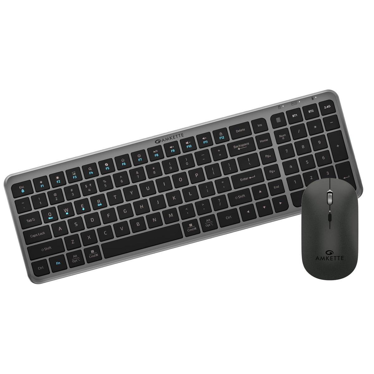 Amkette Wi-Key Max Multi Device Wireless Keyboard and Mouse