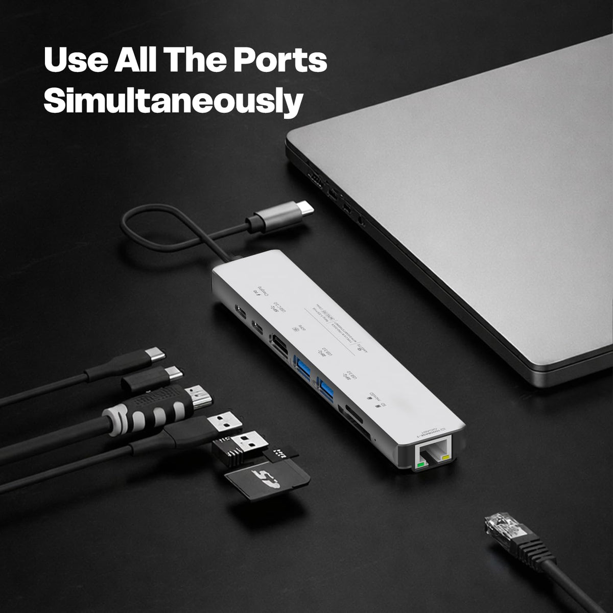 Amkette Type-C 8-in-1 Pro Dock with Gigabit Ethernet