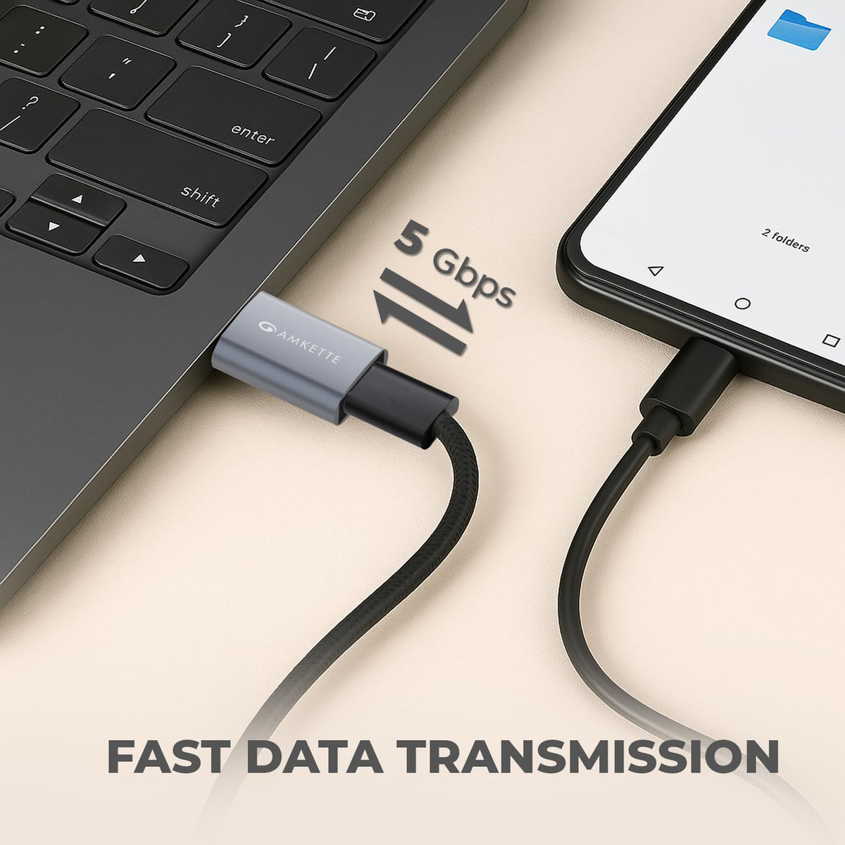 Amkette USB 3.0 Type C to USB A OTG Adapter