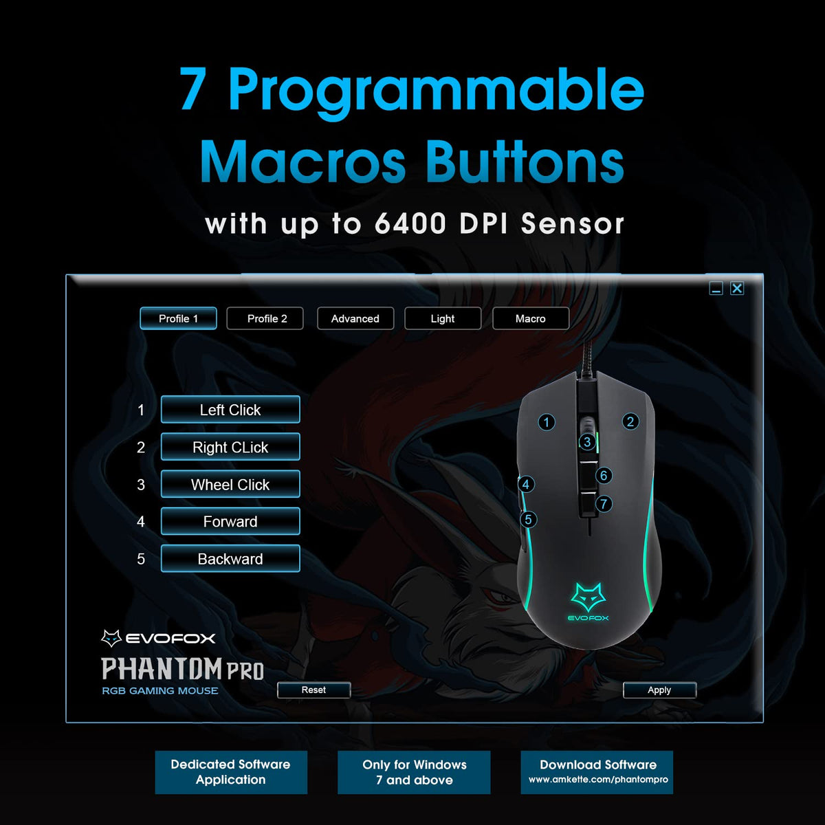 EvoFox Phantom Pro RGB Gaming Mouse USB
