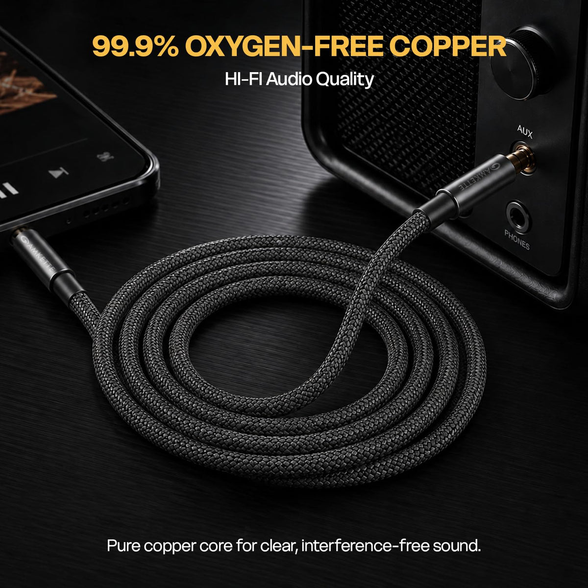 Amkette Braided Aux Cable 1.5m