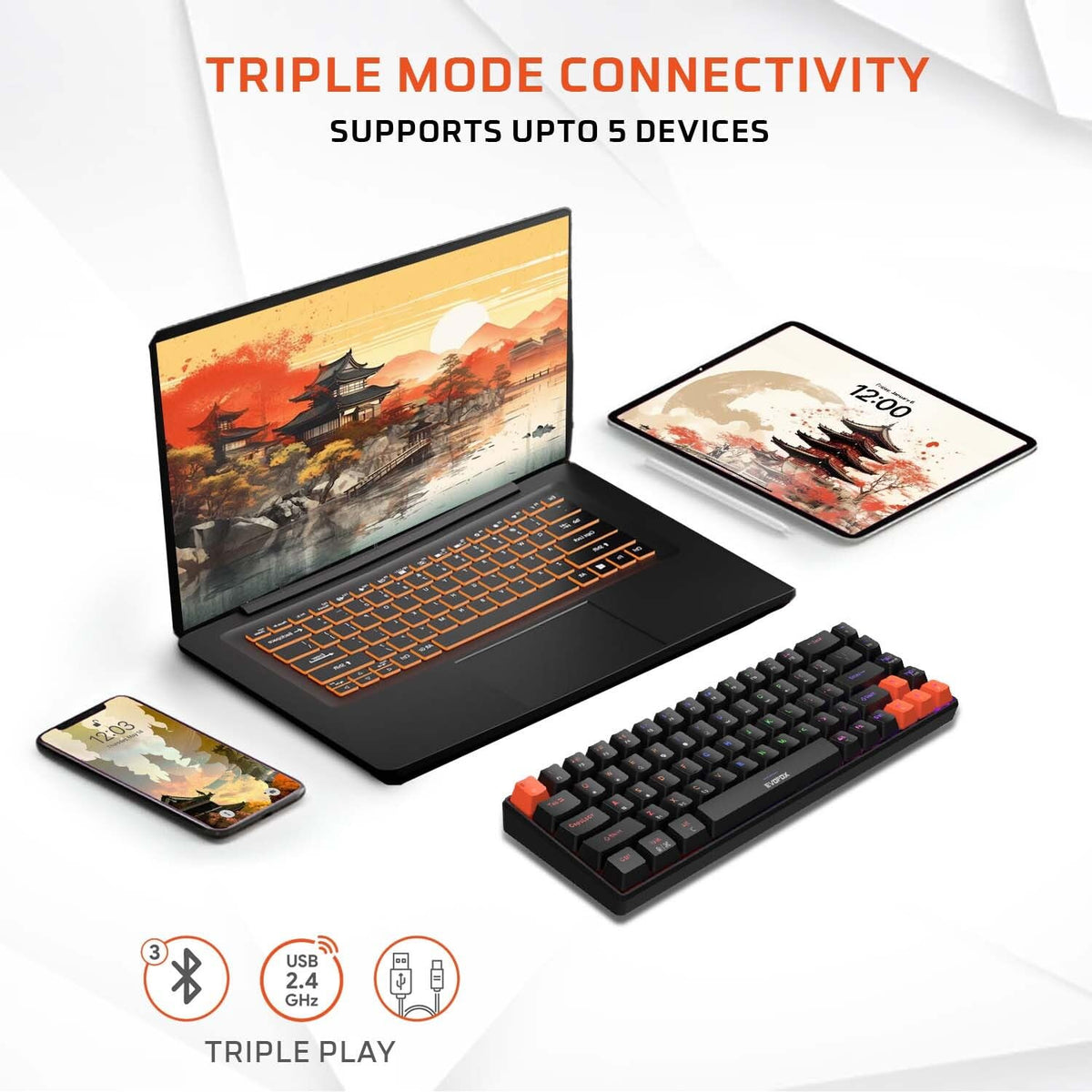 EvoFox Katana S Mini Tri-Mode Wireless Mechanical Keyboard