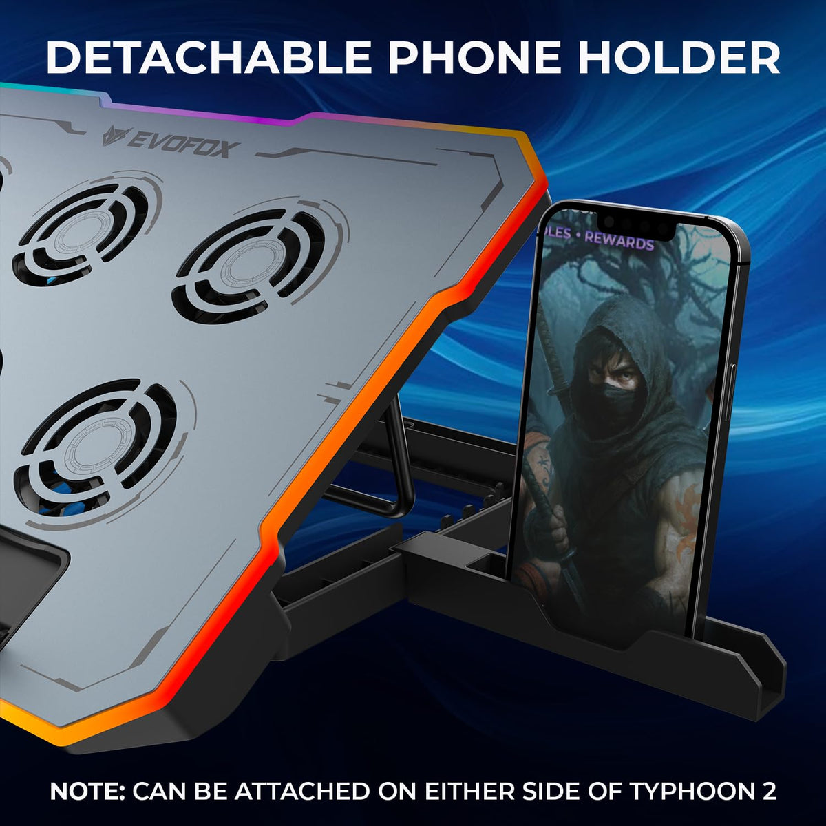 EvoFox Typhoon 2 Laptop Cooling Pad with 6 Fans & RGB