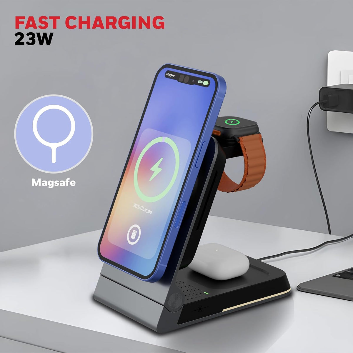 Honeywell Zest Wireless Flex 3-in-1 Foldable Charger 23W
