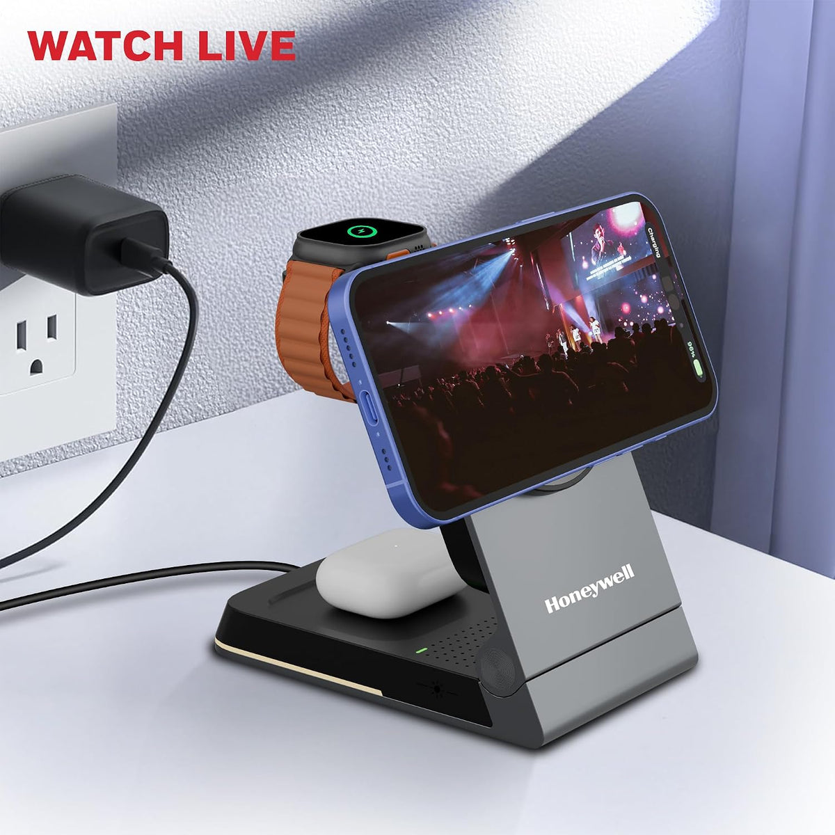 Honeywell Zest Wireless Flex 3-in-1 Foldable Charger 23W