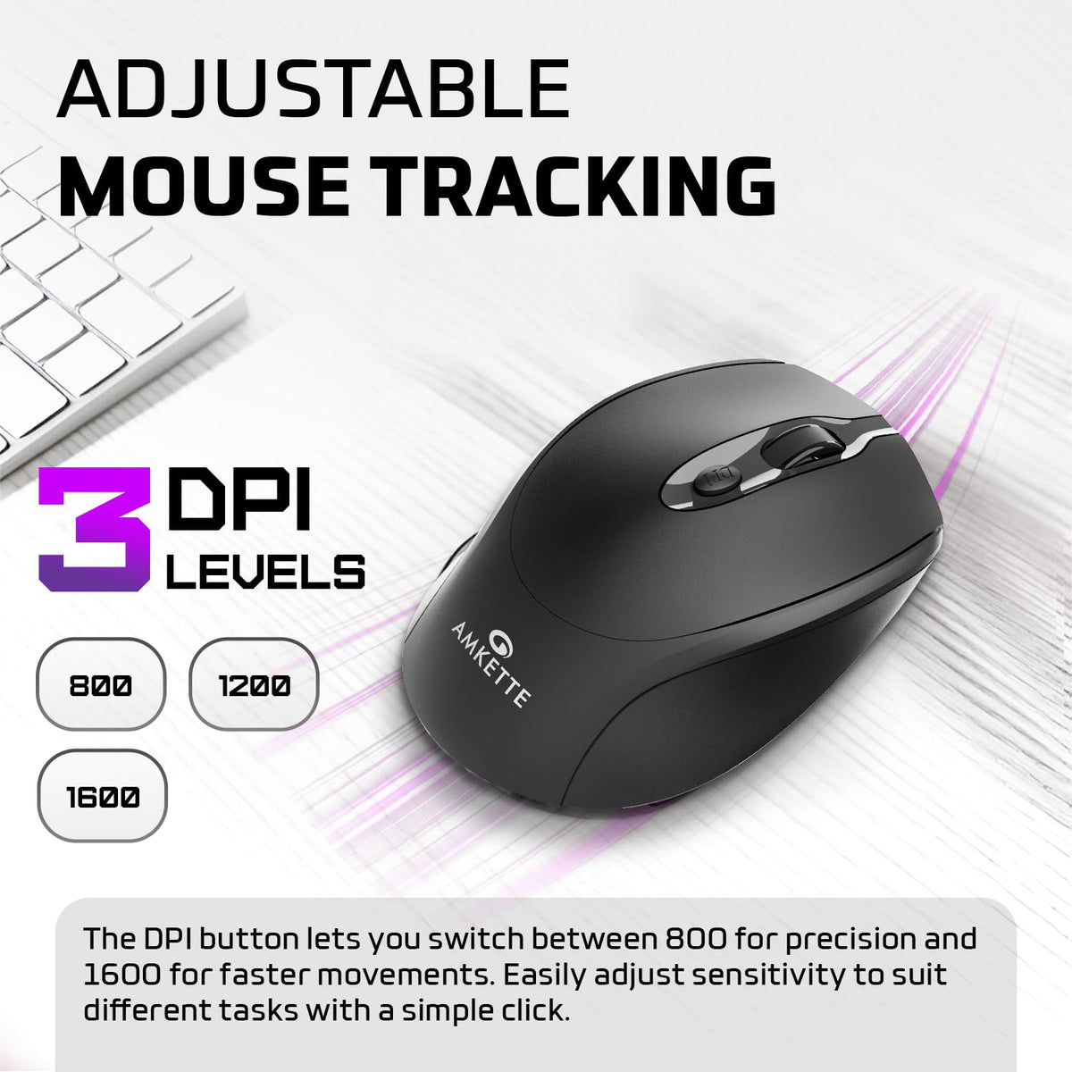 Amkette Hush Pro Byte Plus Rechargeable Bluetooth Mouse