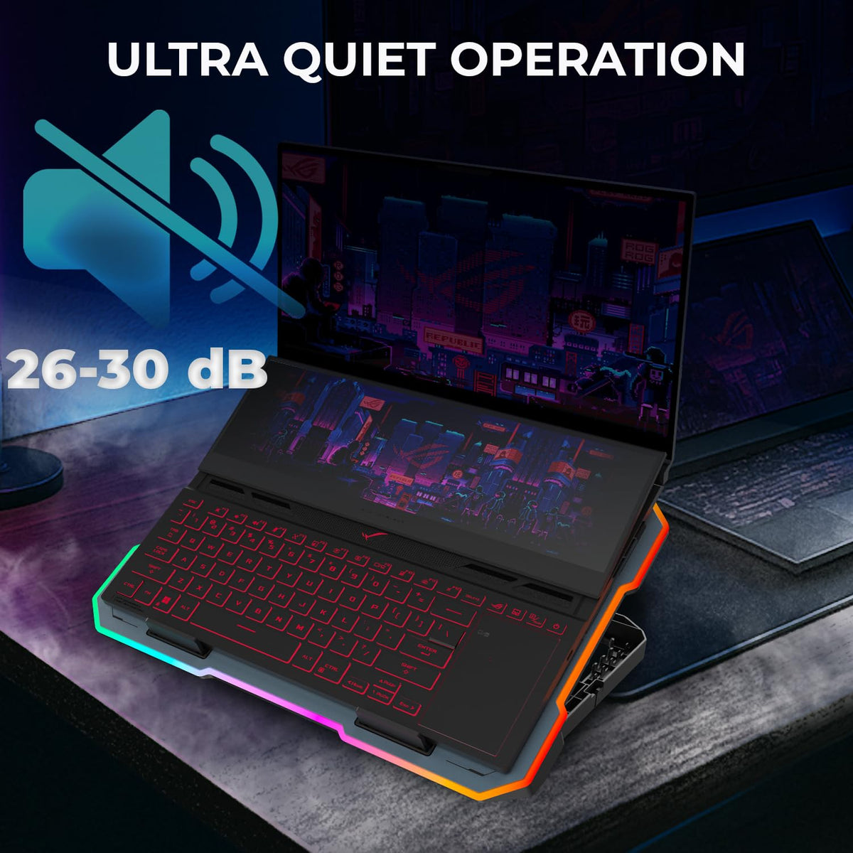 EvoFox Typhoon 2 Laptop Cooling Pad with 6 Fans & RGB