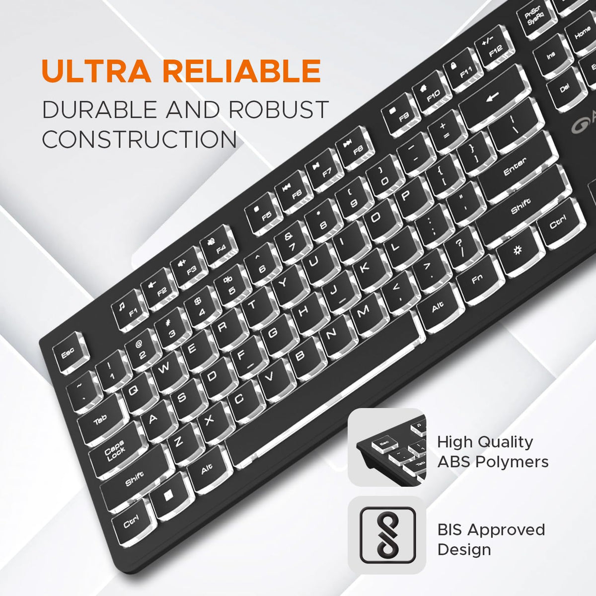 Amkette Wi-Key Backlit Wired USB Keyboard