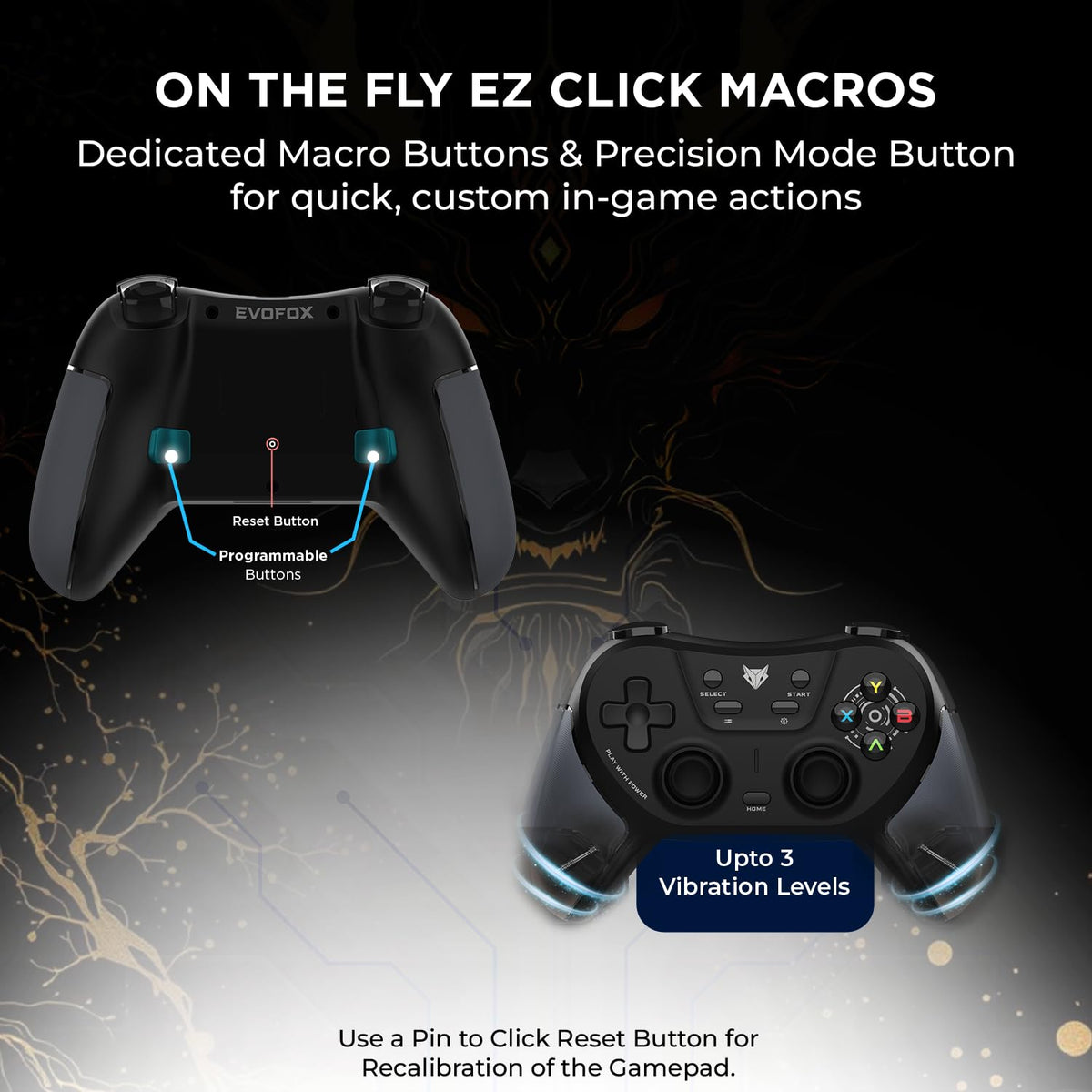 EvoFox One S Tri-Mode Wireless Gamepad with Hall Joysticks