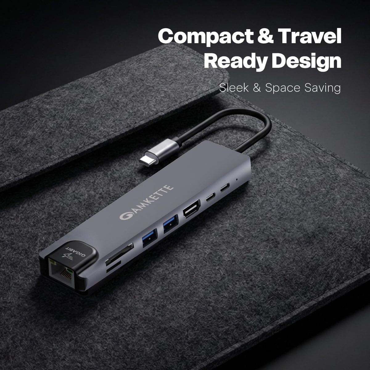 Amkette Type-C 8-in-1 Pro Dock with Gigabit Ethernet