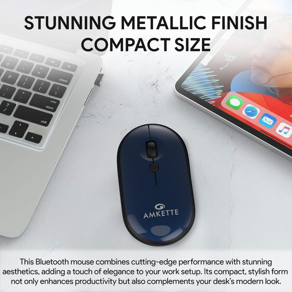 Amkette Hush Pro Byte Slim Bluetooth Wireless Mouse