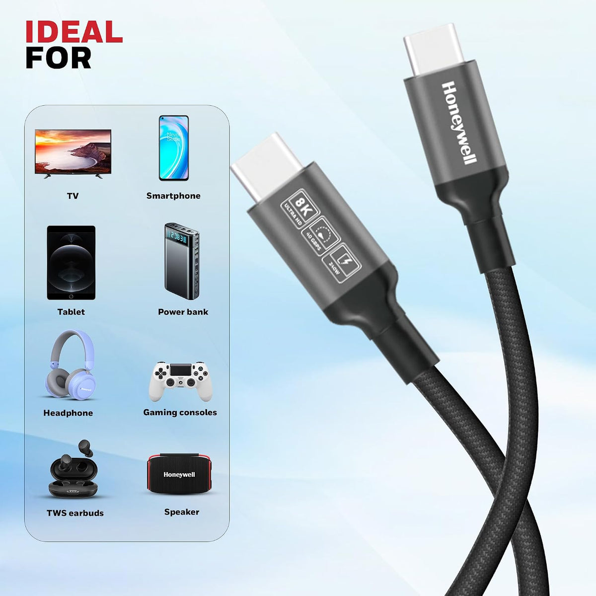Honeywell Type-C to Type-C USB4 Cable 1.2m (Ultimate Series)