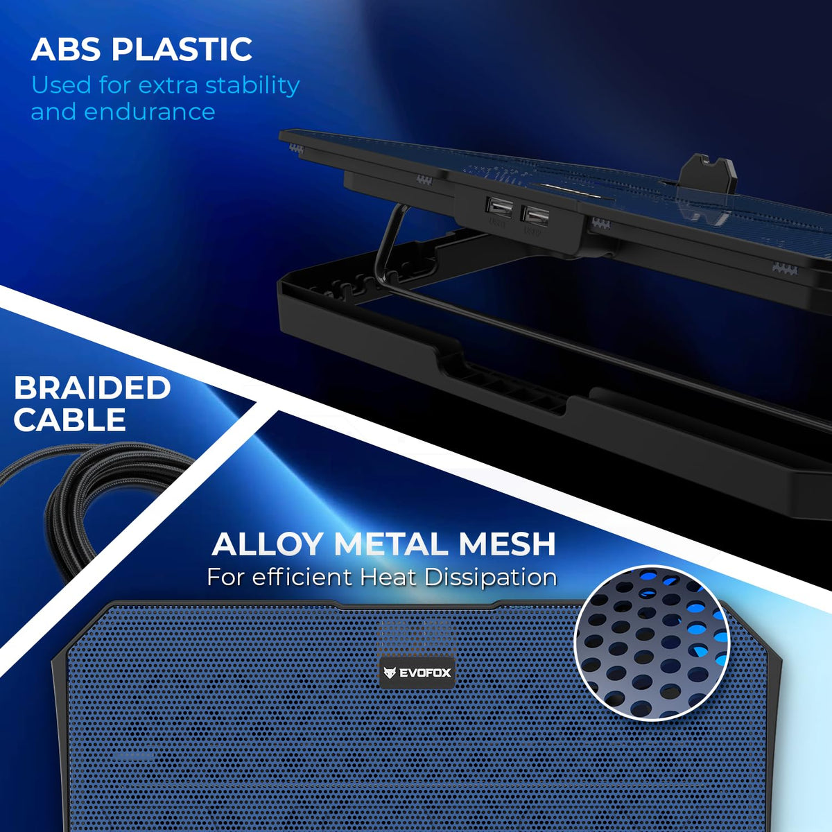 EvoFox Frost Laptop USB Cooling Pad with Blue LED