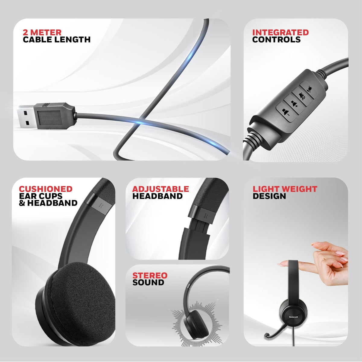 Honeywell Trueno U30 Wired USB Headphones
