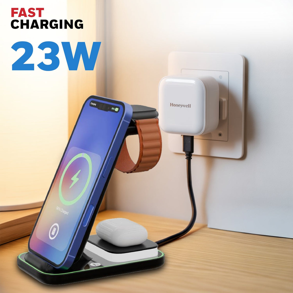 Honeywell Zest Wireless Clamp 3-in-1 Charger 23W