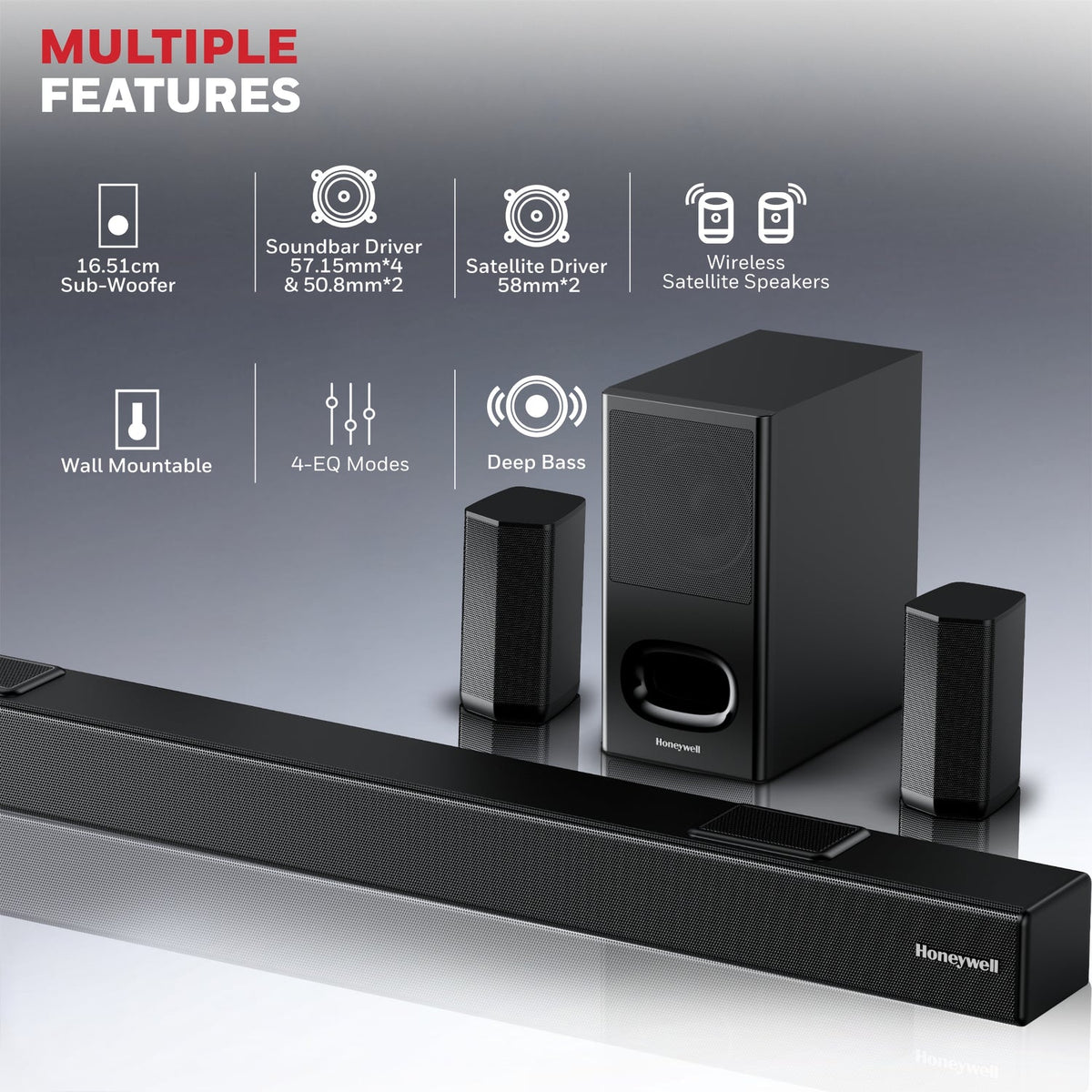 Honeywell Trueno U8000 5.1 Dolby Atmos Soundbar 700W