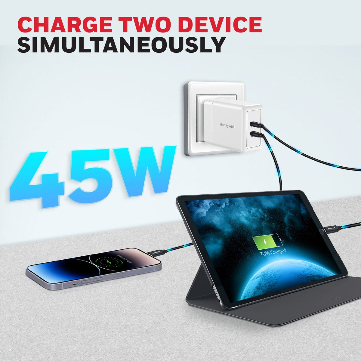 Honeywell Zest 45W GaN Charger (Platinum Series)