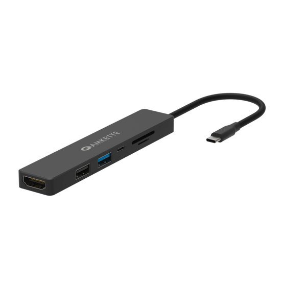 Amkette Type C 6-in-1 Multiport Hub 4K Output