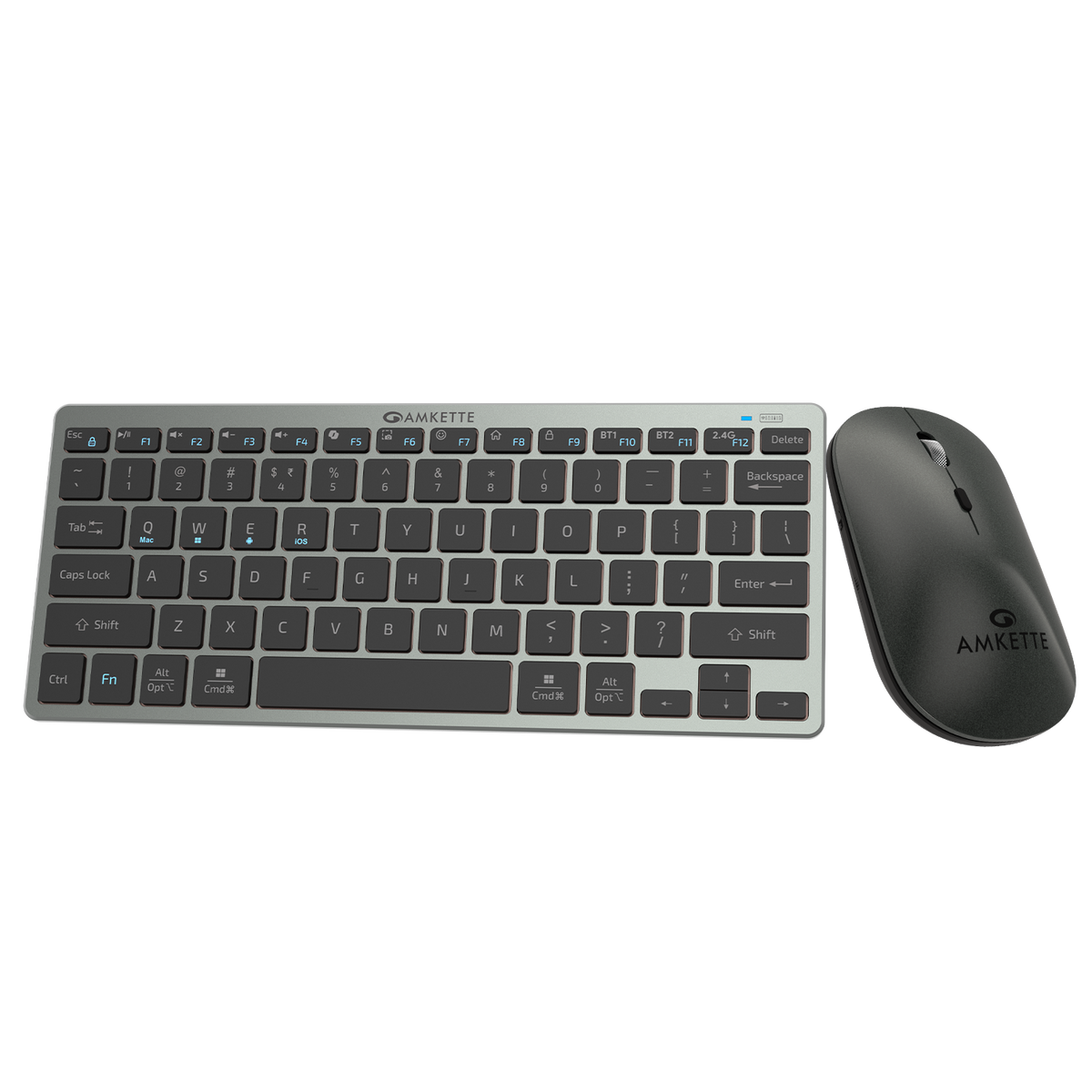Amkette Wi-Key Mini 2 Multi Device Wireless Keyboard and Mouse