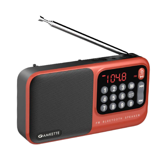 Amkette Pocket Mate Bluetooth Speaker with FM – Red