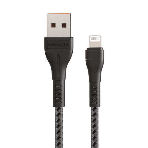 Amkette ChargePro 3A Braided A to iPhone Cable 1m