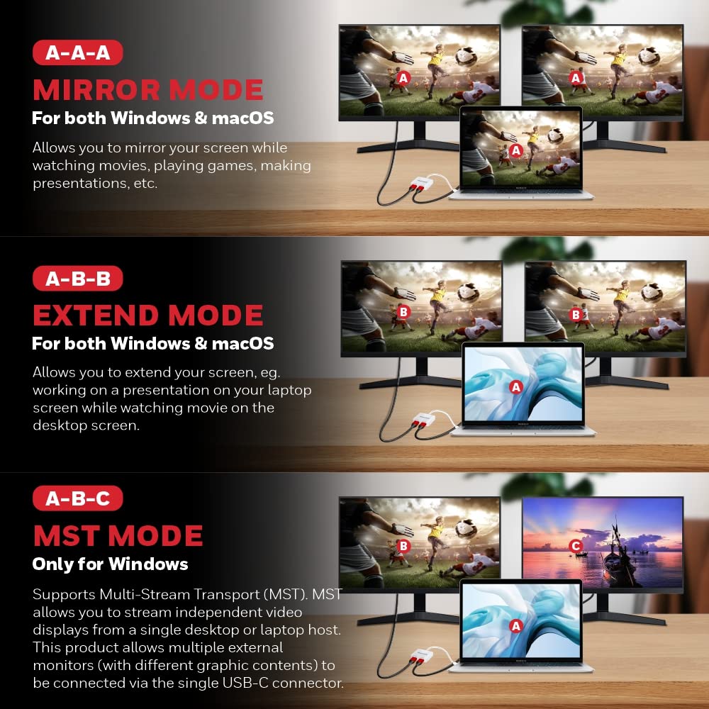 Honeywell Type-C to Dual HDMI Adapter (Platinum Series)