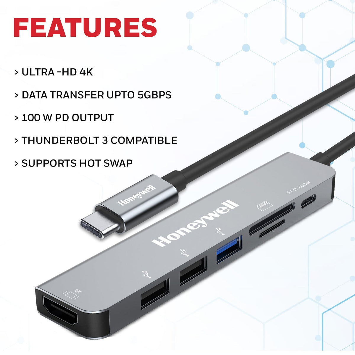Honeywell USB-C Docking Station 7-in-1 (Platinum Series)