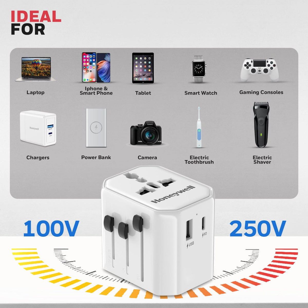 Honeywell Universal World Travel Adapter 12W (Value Series)
