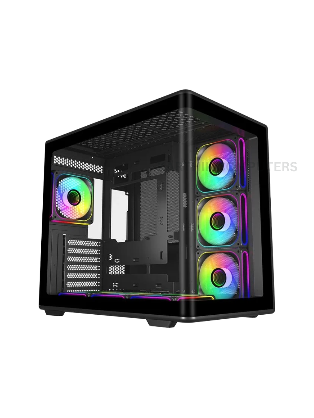 Cooler Master Elite 600 (E600-KGNN-S02) Mid-Tower ATX Cabinet | Tempered Glass Side Panel | 7 × 120mm ARGB PWM Fans Included | USB 3.0 + USB Type-C | Black