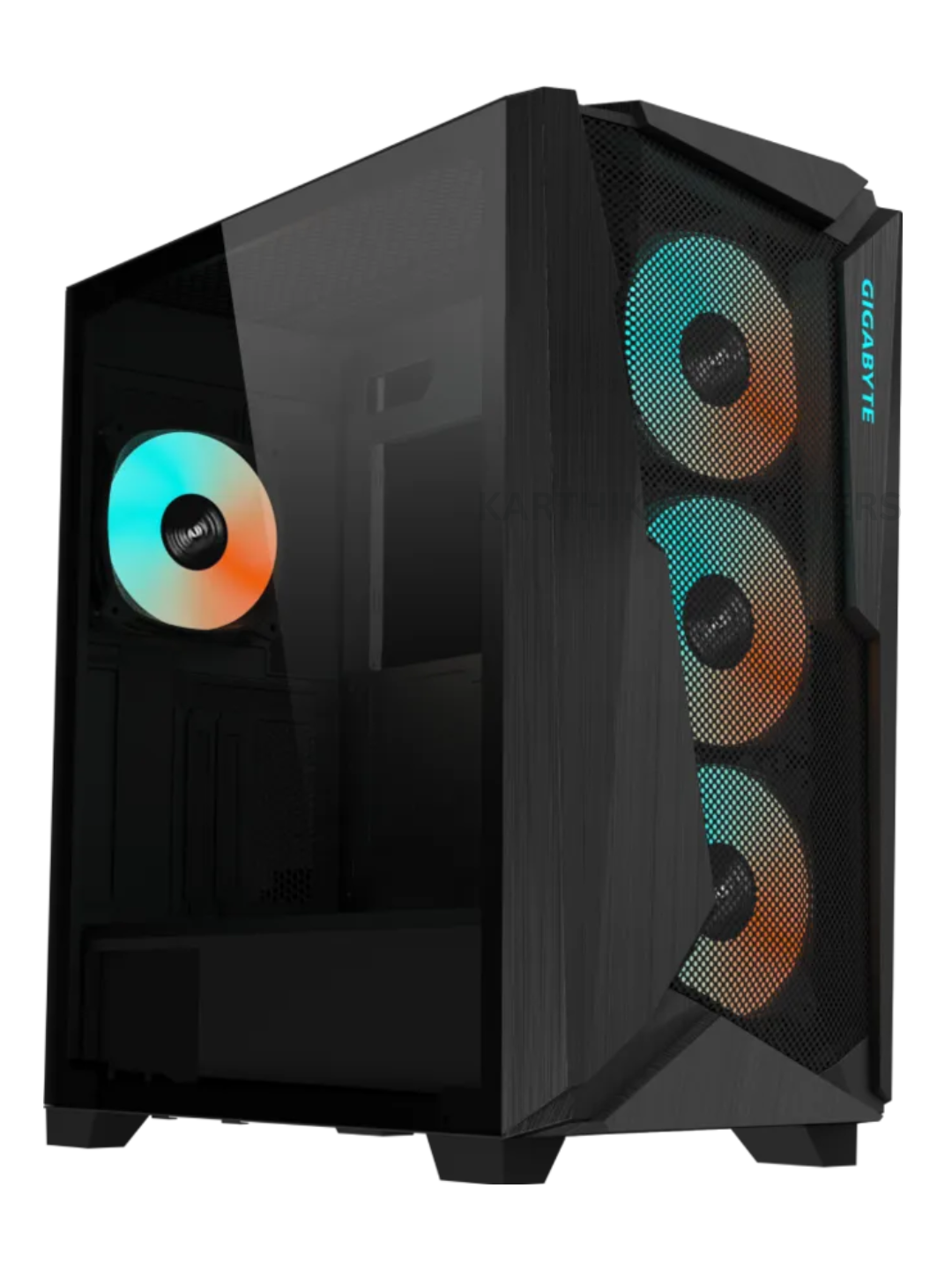 Gigabyte C301 Glass (GB-C301G) Mid-Tower ATX Cabinet | Tempered Glass Side Panel | ARGB Fan Support | ATX / Micro-ATX / Mini-ITX | Black