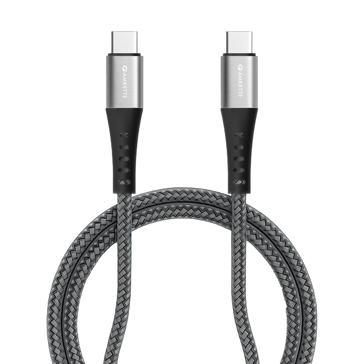 Amkette Mozen ChargePro 100W Braided C to C USB Cable – 1.5 m