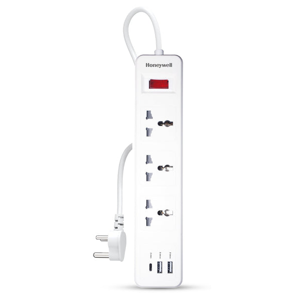 Honeywell Value 3-Outlet Extension Board with 1 Type-C & 2 USB