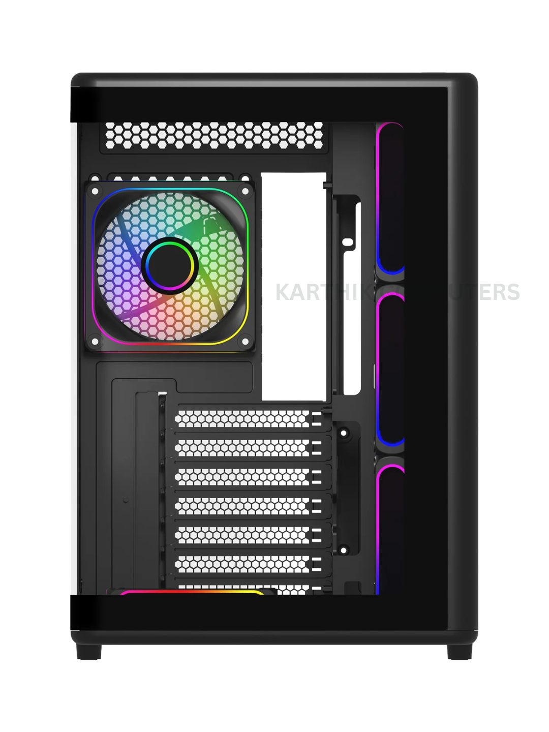 Cooler Master Elite 600 (E600-KGNN-S02) Mid-Tower ATX Cabinet | Tempered Glass Side Panel | 7 × 120mm ARGB PWM Fans Included | USB 3.0 + USB Type-C | Black