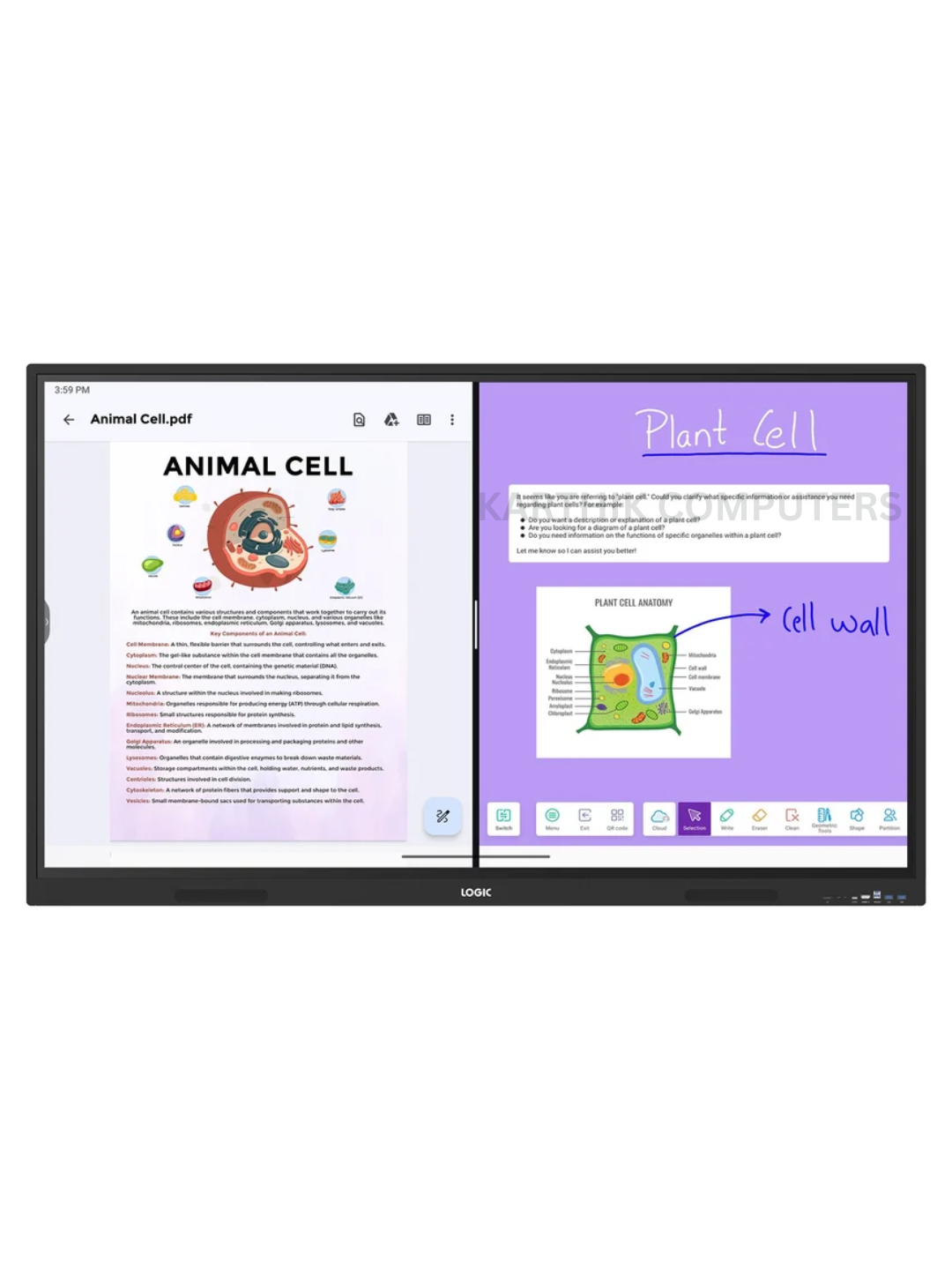 LOGIC ZX Series AI Interactive Flat Panel Display (65" / 75" / 86") | Google EDLA Certified | Android 14 | 4K UHD | 40-Point Touch | NeoAI | Wi-Fi 6