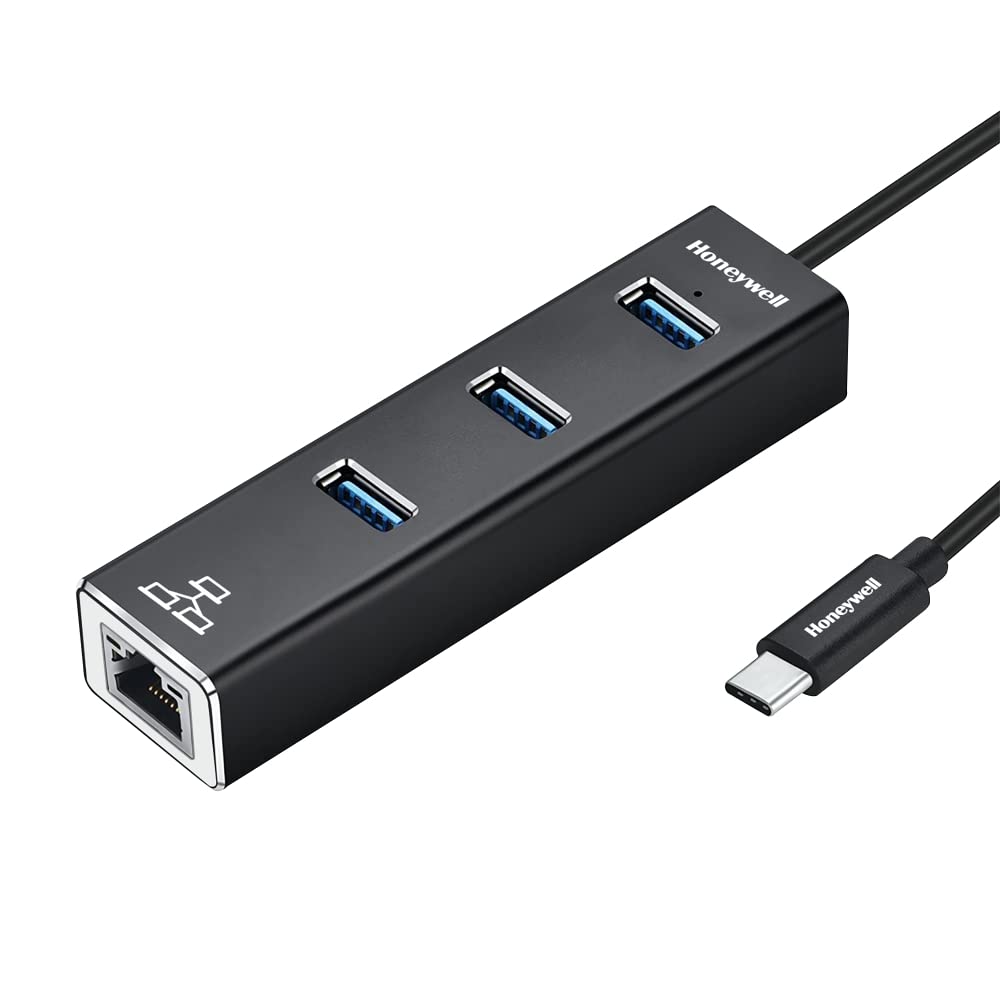 Honeywell Type-C to 3× USB 3.0 + Gigabit Ethernet Adapter (Platinum Series)