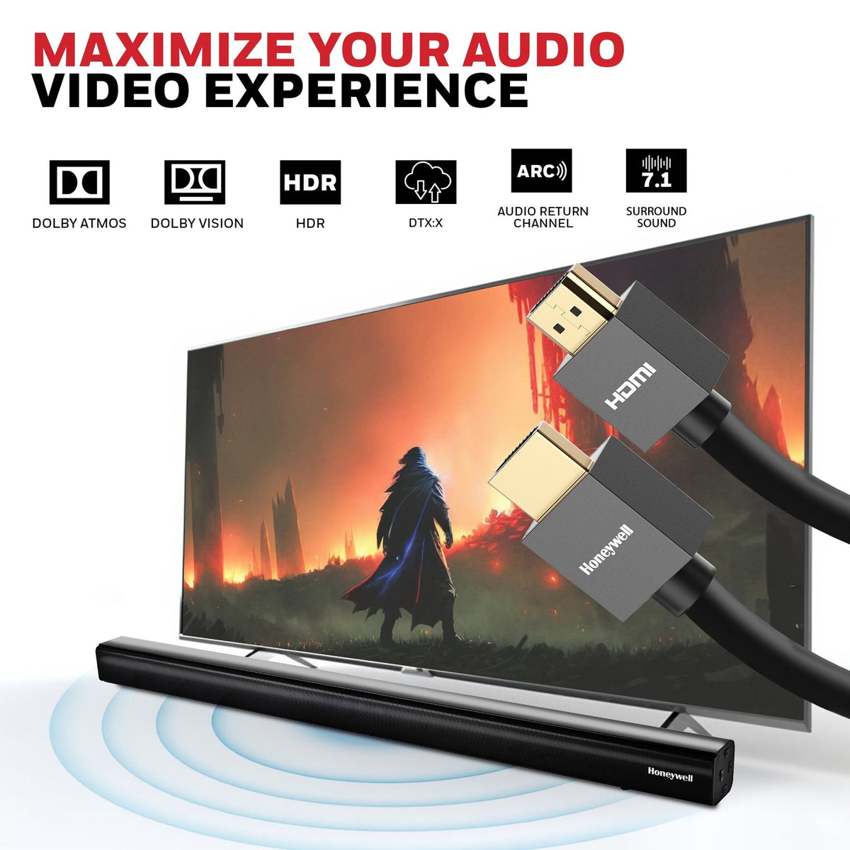Honeywell Slim HDMI 2.0 Cable with Ethernet (Platinum Series)