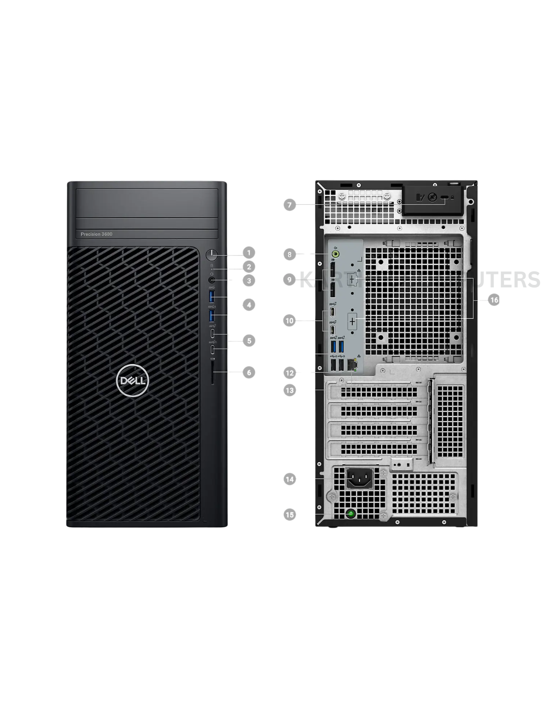 Dell Precision 3680 Tower Workstation | Intel Core i7-14700 | 16GB DDR5 RAM (Upgradable to 128GB) | 512GB PCIe NVMe SSD | Intel UHD Graphics 770 | Ubuntu Linux Tower Workstation