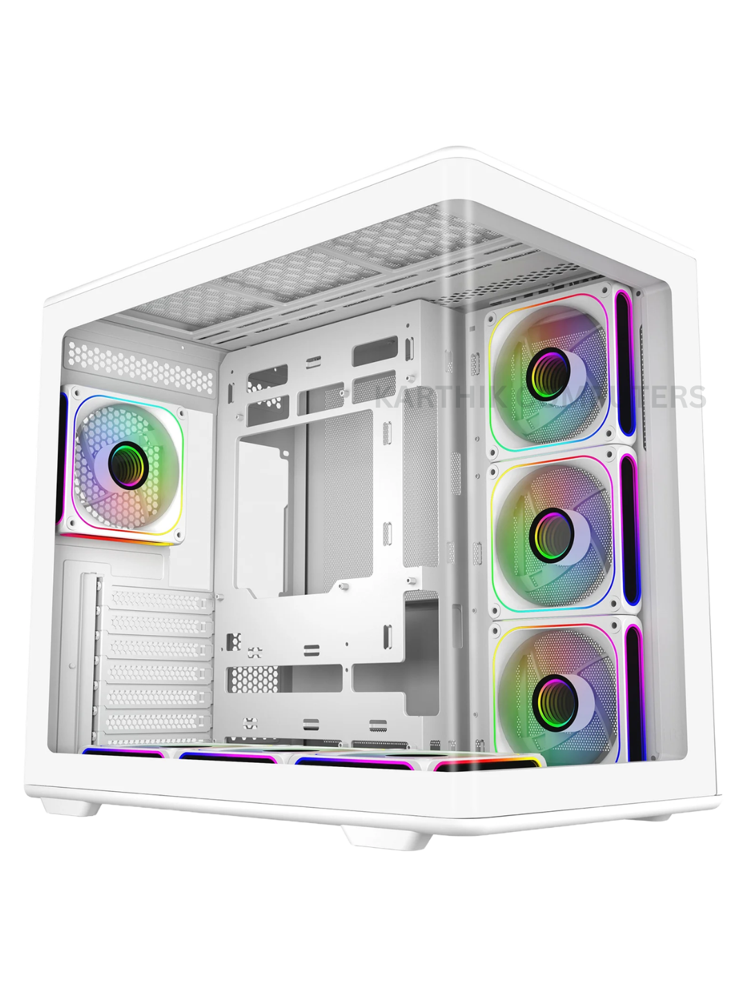 Cooler Master Elite 600 (E600-KGNN-S02) Mid-Tower ATX Cabinet | Tempered Glass Side Panel | 7 × 120mm ARGB PWM Fans Included | USB 3.0 + USB Type-C | Black