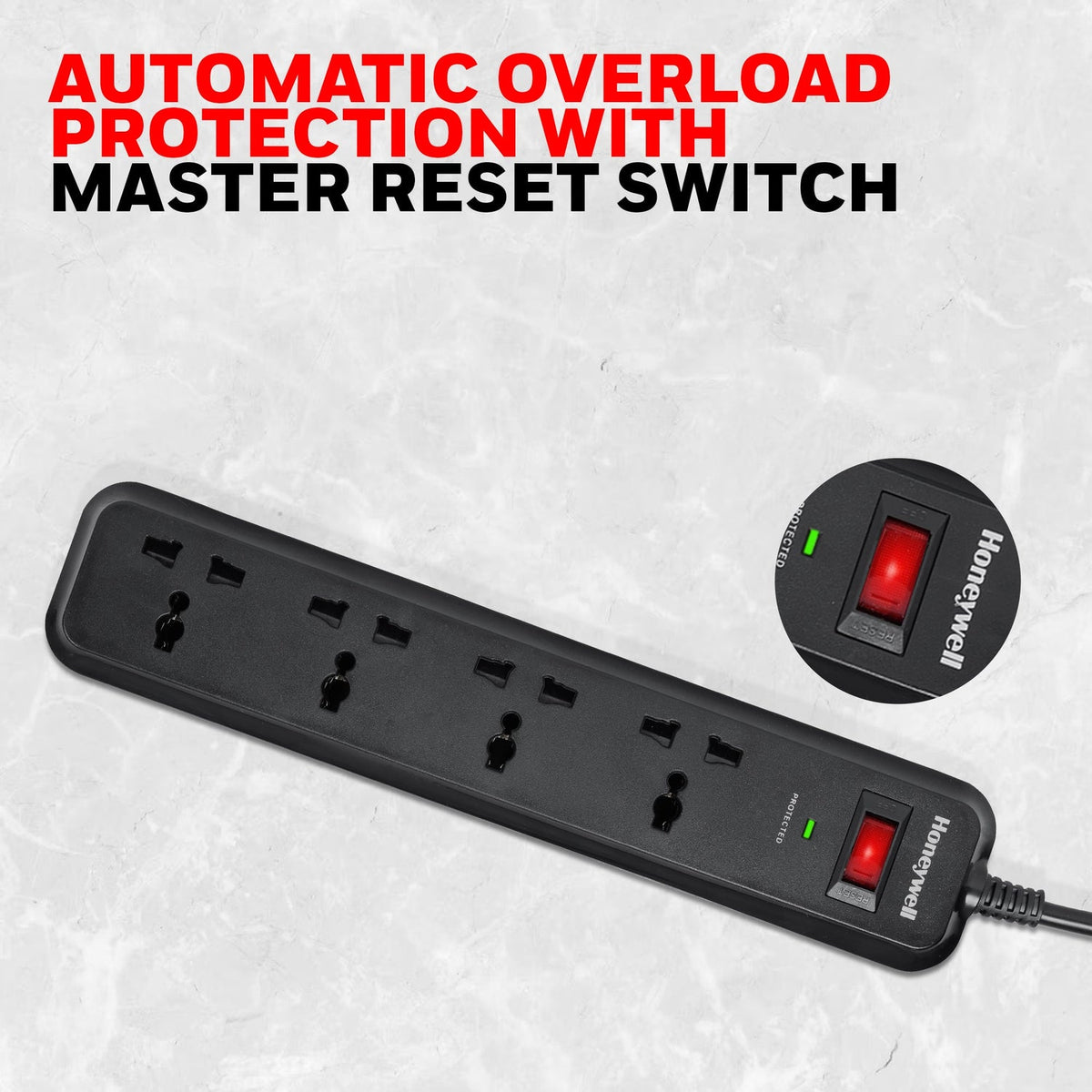 Honeywell Value 4-Outlet Surge Protector with Master Switch