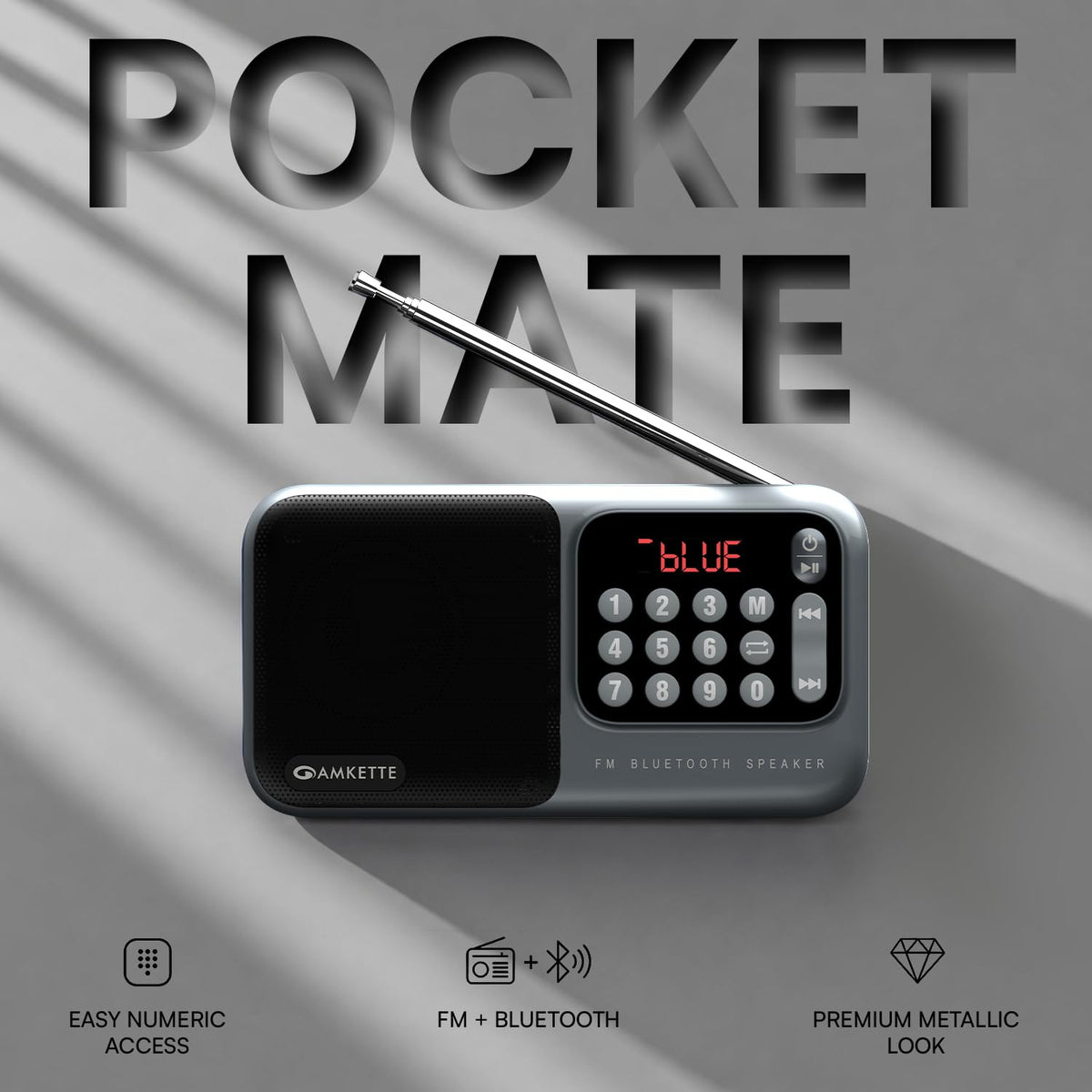 Amkette Pocket Mate Bluetooth Speaker with FM