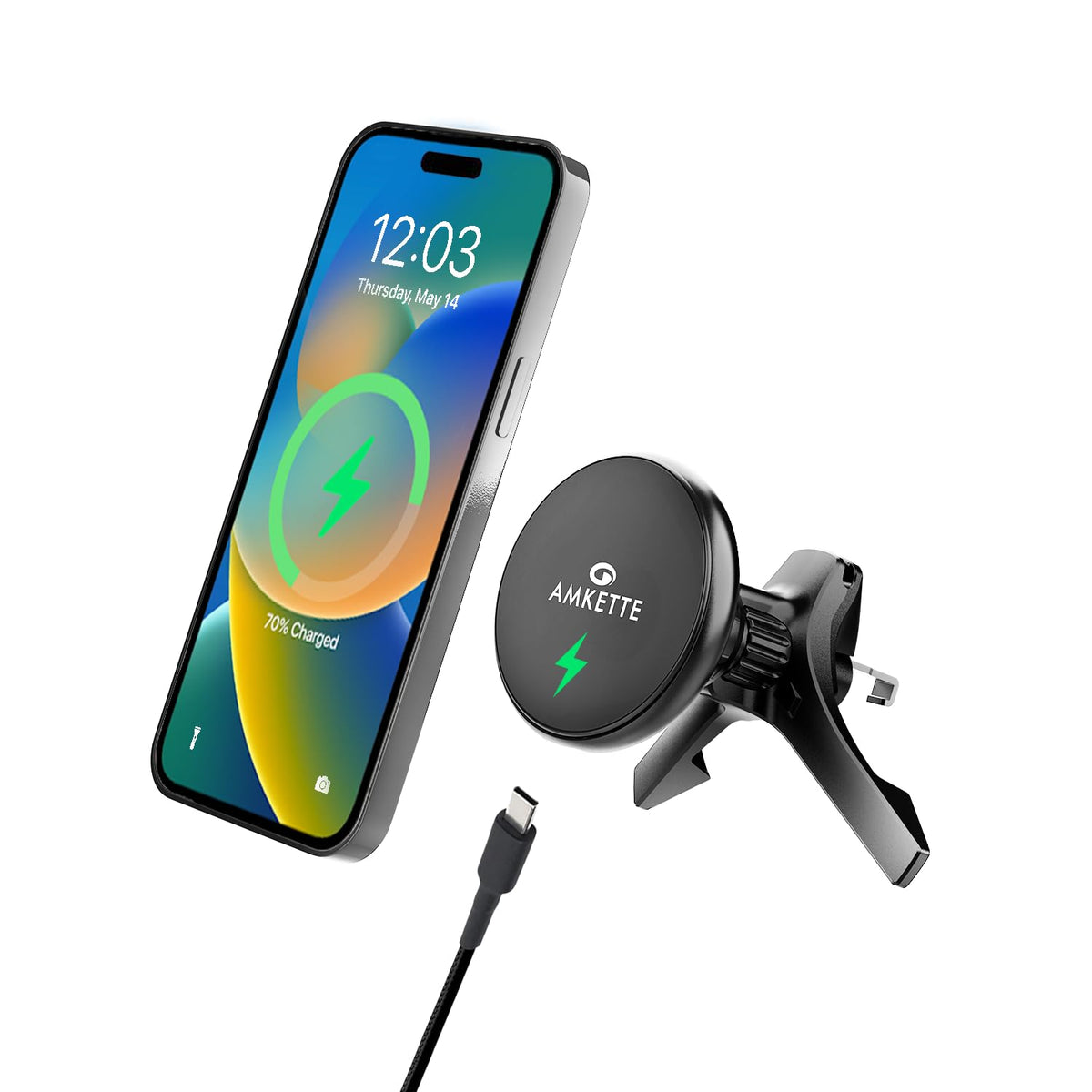 Amkette iGrip MagSafe Car Air Vent Wireless Charger