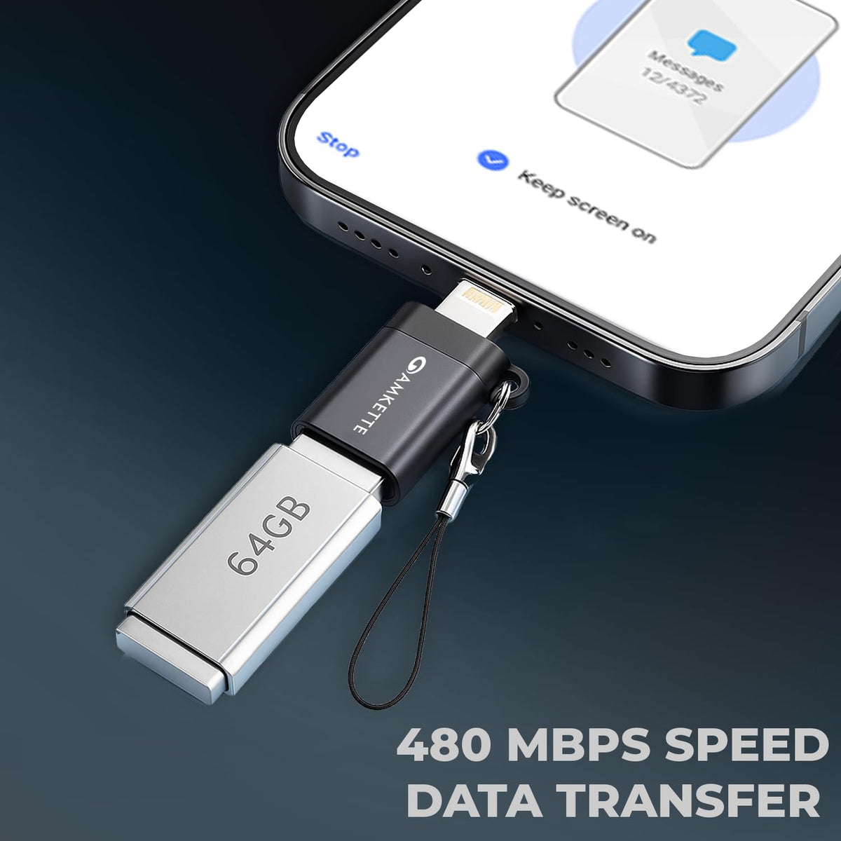Amkette iConnect Mini Lightning to USB-A OTG Adapter